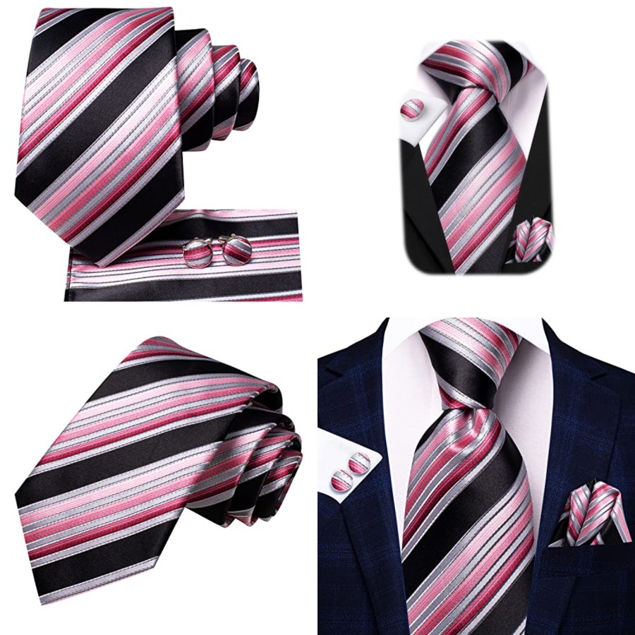 Pocket Square Set - Men Ties Sets Silk Stripe Paisley
