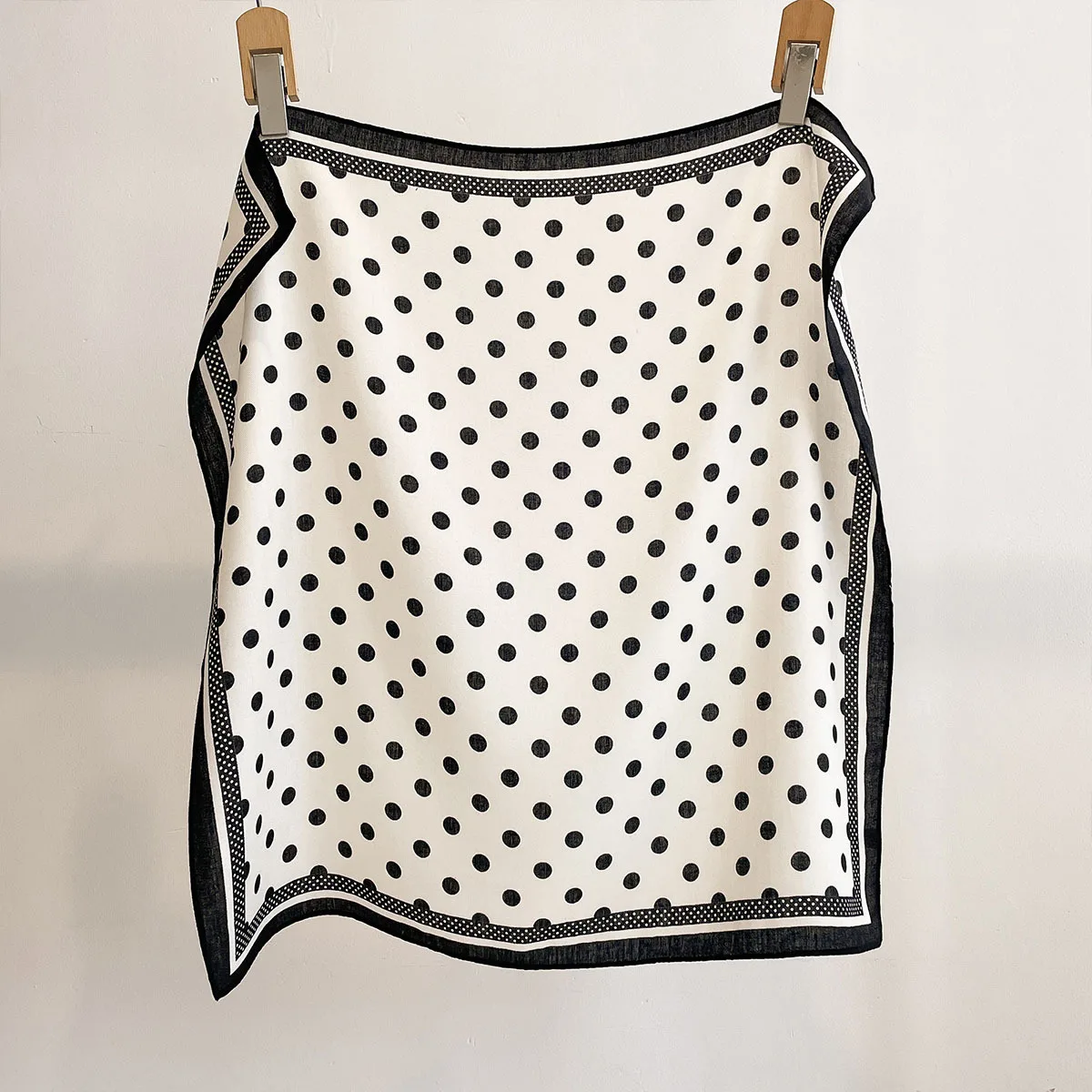 Scarf Silk Square - Luxury Polka Dot Printed Square Scarf