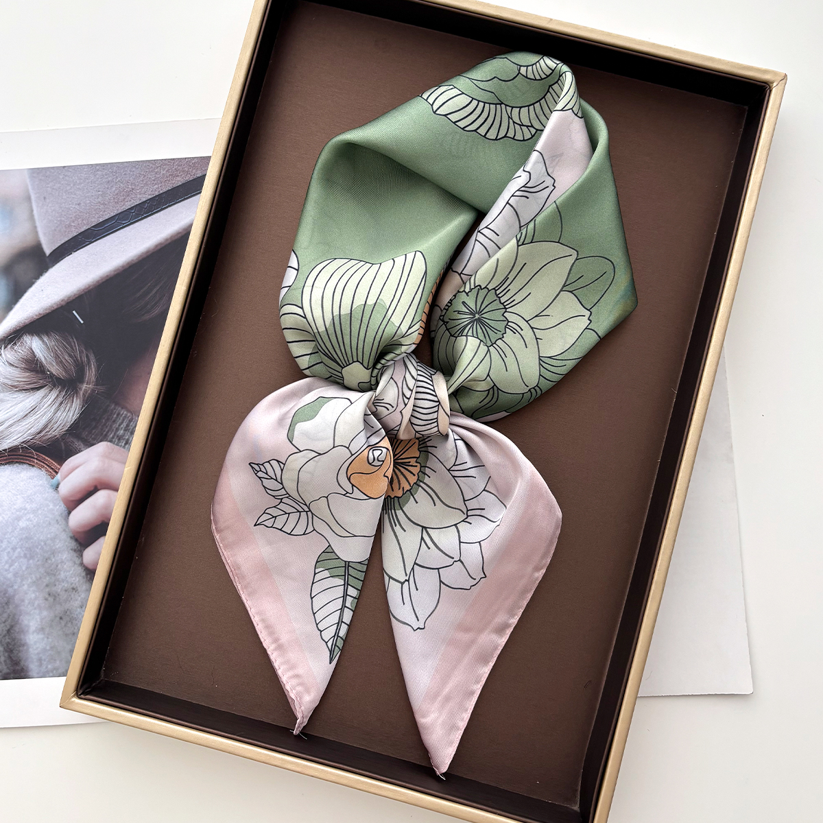 Scarf Silk Square - Printed Square Scarf For Women Imitation
