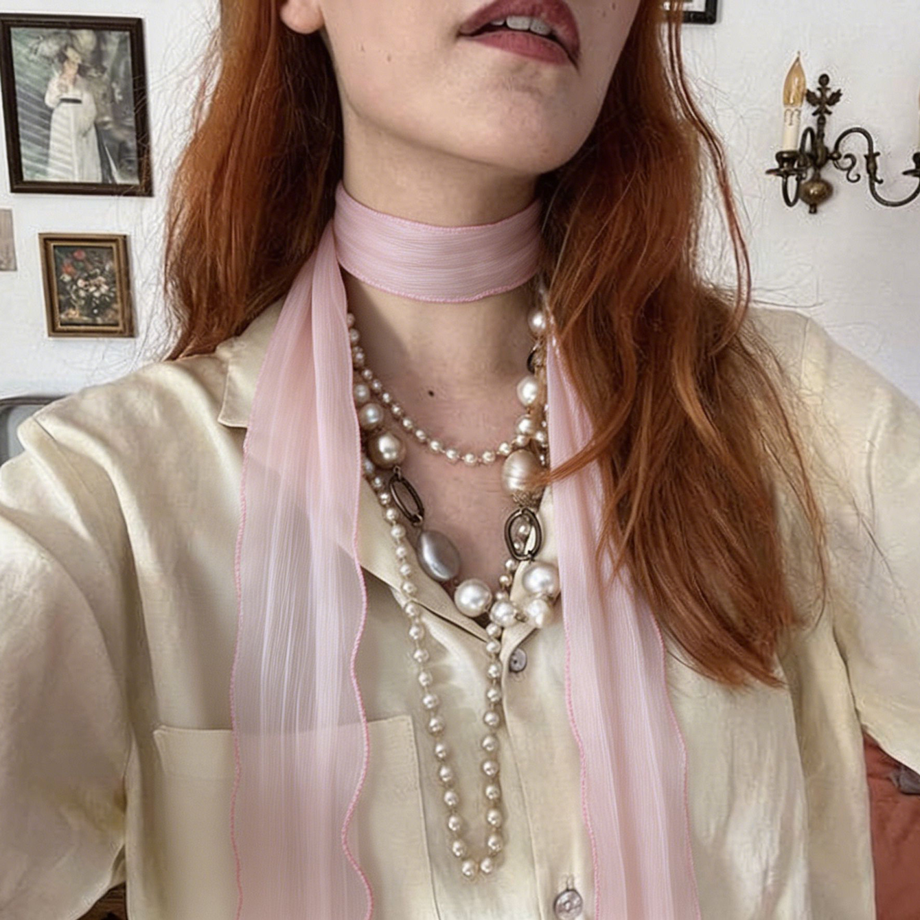 Fresh Summer Crinkled Chiffon  - Ascot Neck Scarf recension och pris