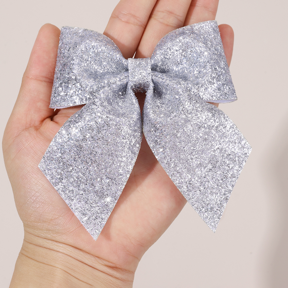 6Pcs Sparkling Bow Hair Clips  - Tie Clip Silver recension och pris