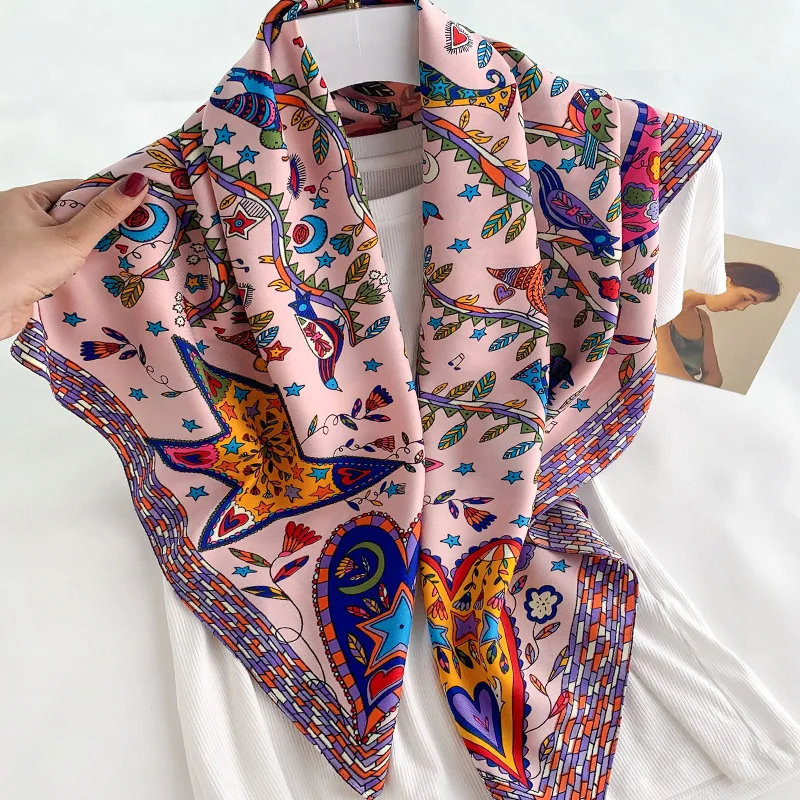 2024 90*90cm Square Scarf Twil - Bandana Cotton recension och pris