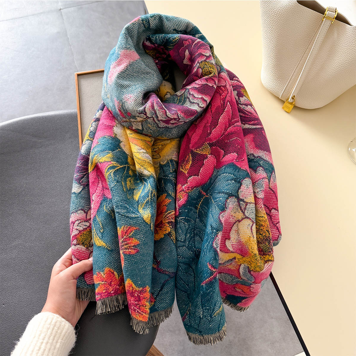 Warm Cashmere Scarf Women Shaw - Woven Scarf Blanket recension och pris
