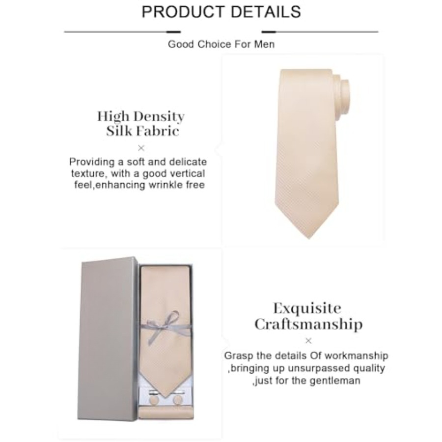 Plaid Ties for Men Silk Checke - Pocket Square Set recension och pris
