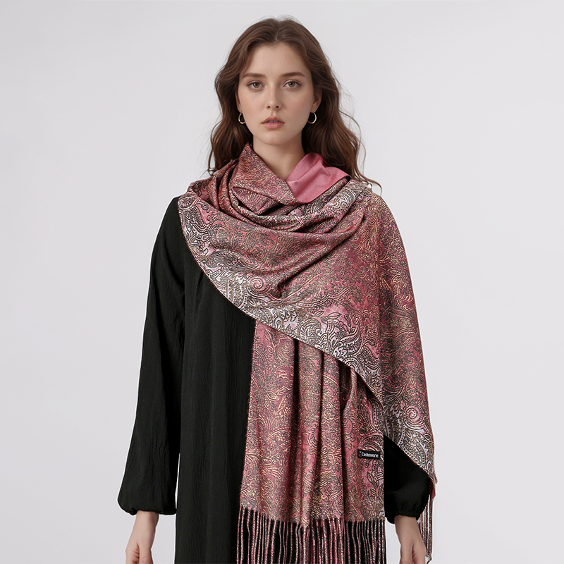 Luxury Paisley Pashmina Shawl  - Woven Scarf Blanket recension och pris
