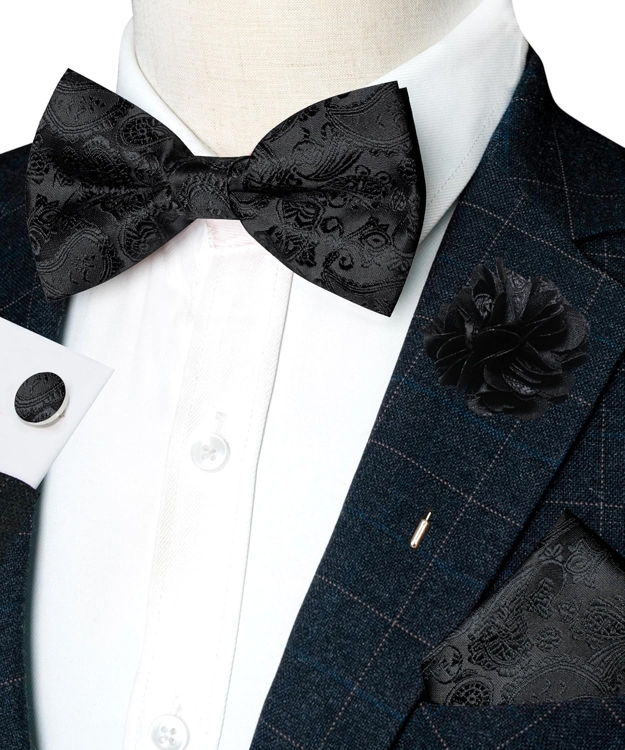Paisley Pre-tied Bow Tie and P - Pocket Square Set recension och pris