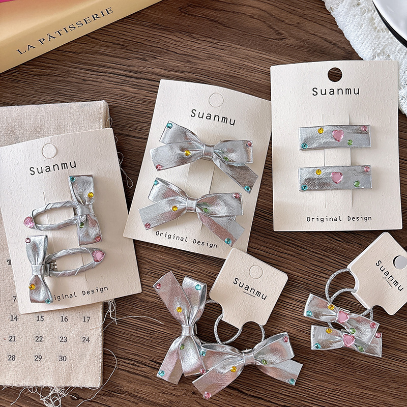2pcs Diamond Bow Children's Ha - Tie Clip Silver recension och pris
