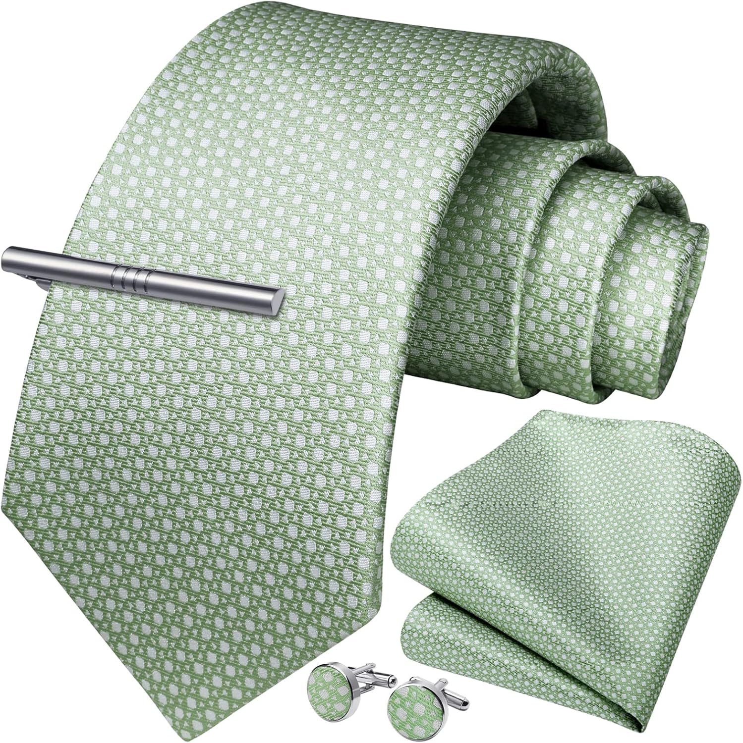 Classic Checkered Tie Set with - Pocket Square Set recension och pris