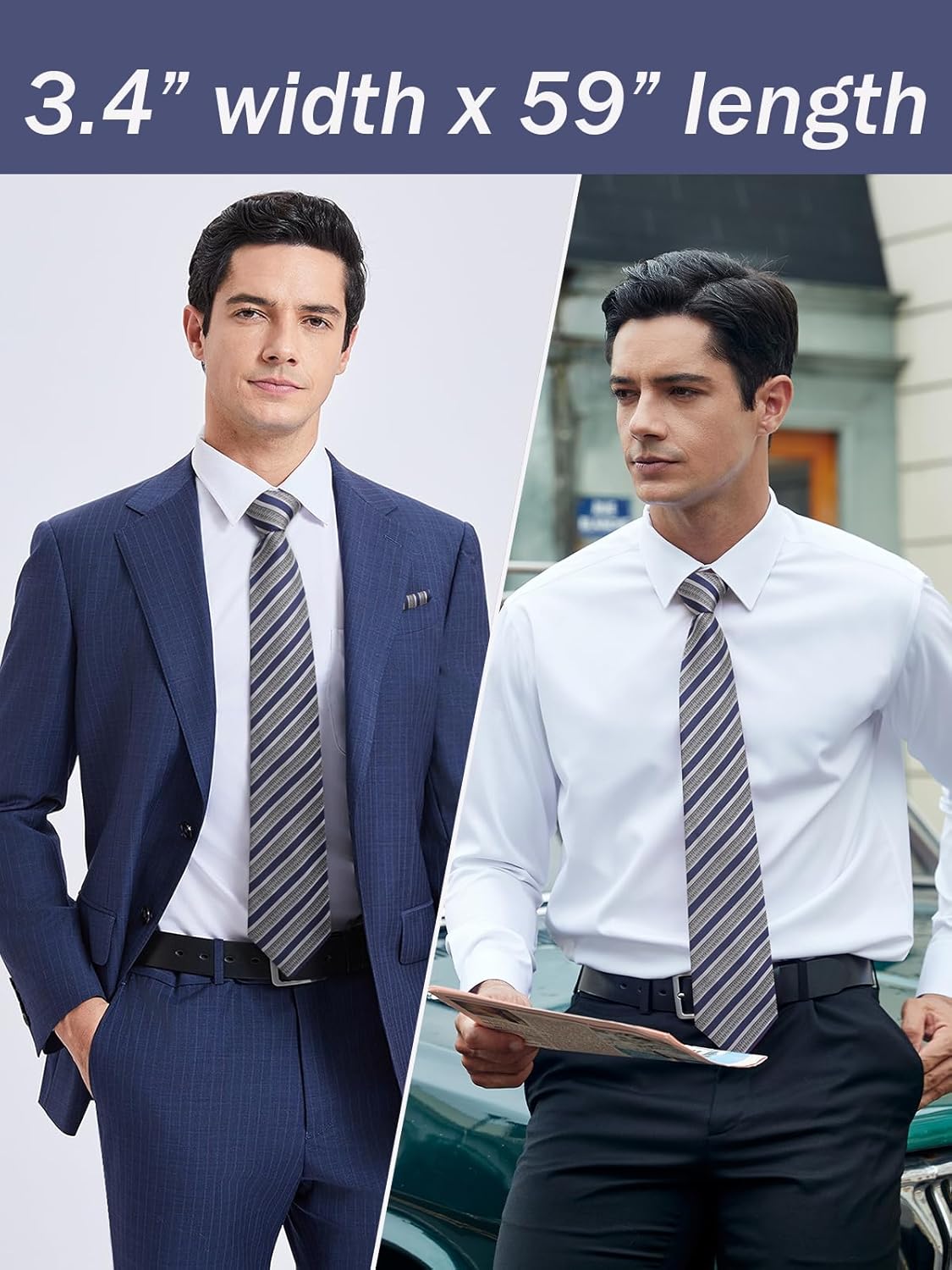 Men's Stripe Tie & Pocket Squa - Pocket Square Set recension och pris
