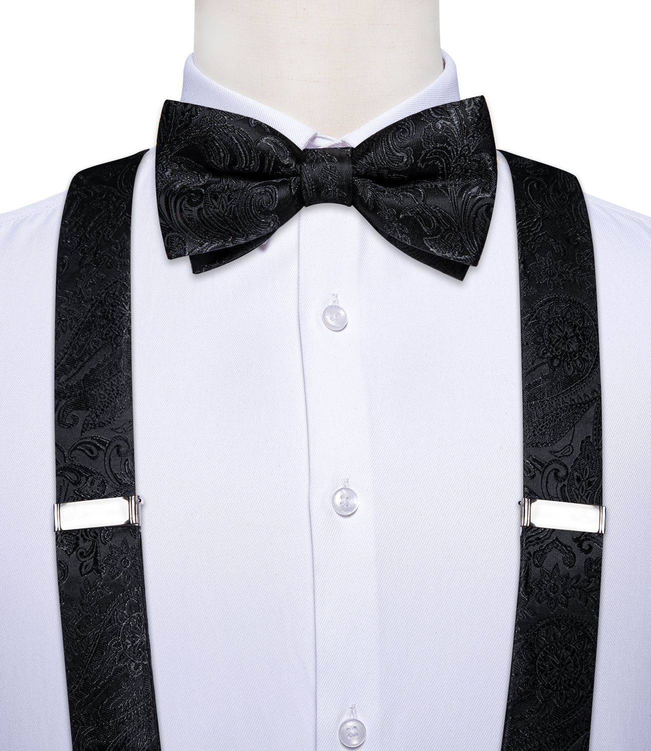 Men's Black Adjustable Suspend - Bow Tie Pre Tied recension och pris
