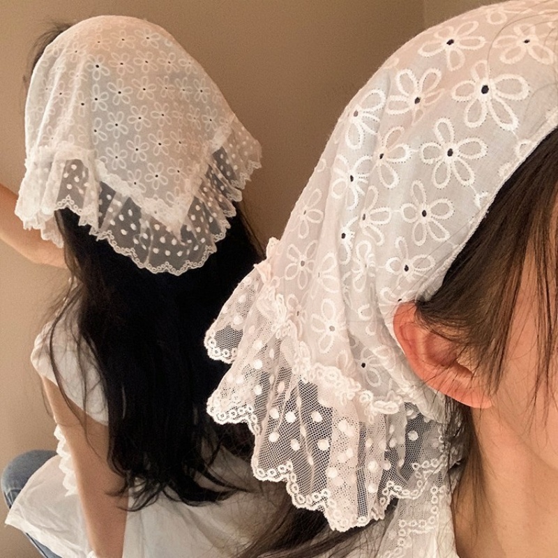 Retro  Lace Triangle Headscarf - Bandana Cotton recension och pris