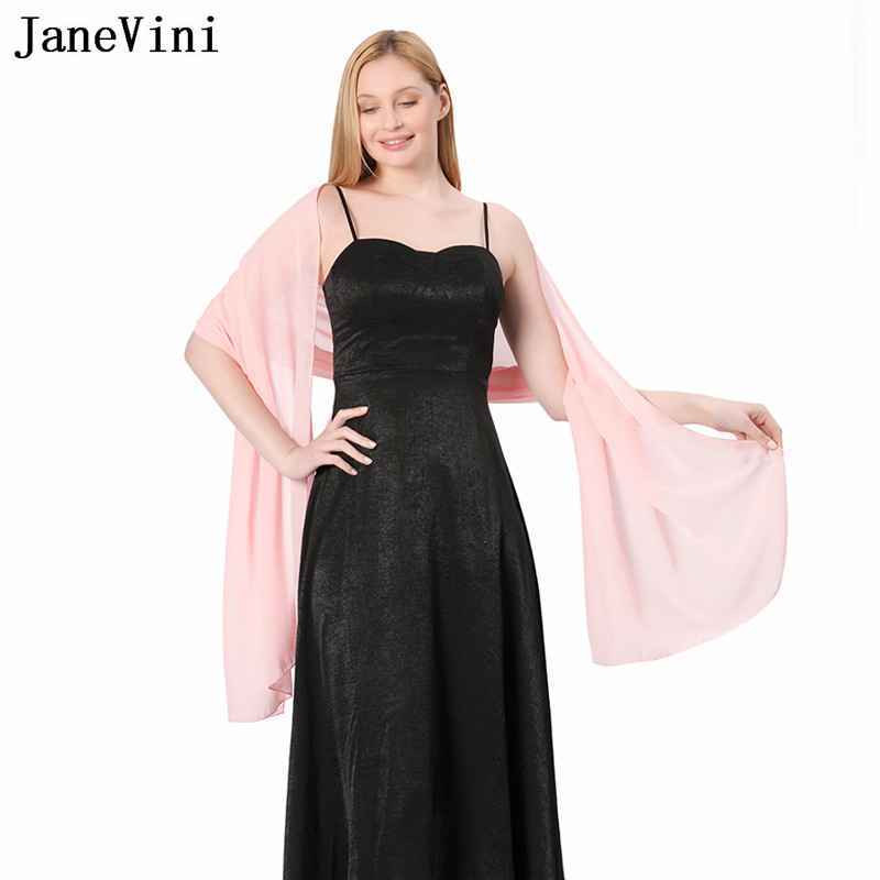 JaneVini Elegant Pink Chiffon  - Stole Wedding Shawl recension och pris