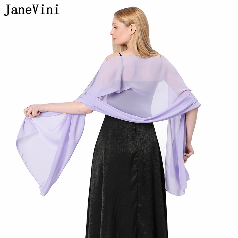 JaneVini Elegant Pink Chiffon  - Stole Wedding Shawl recension och pris