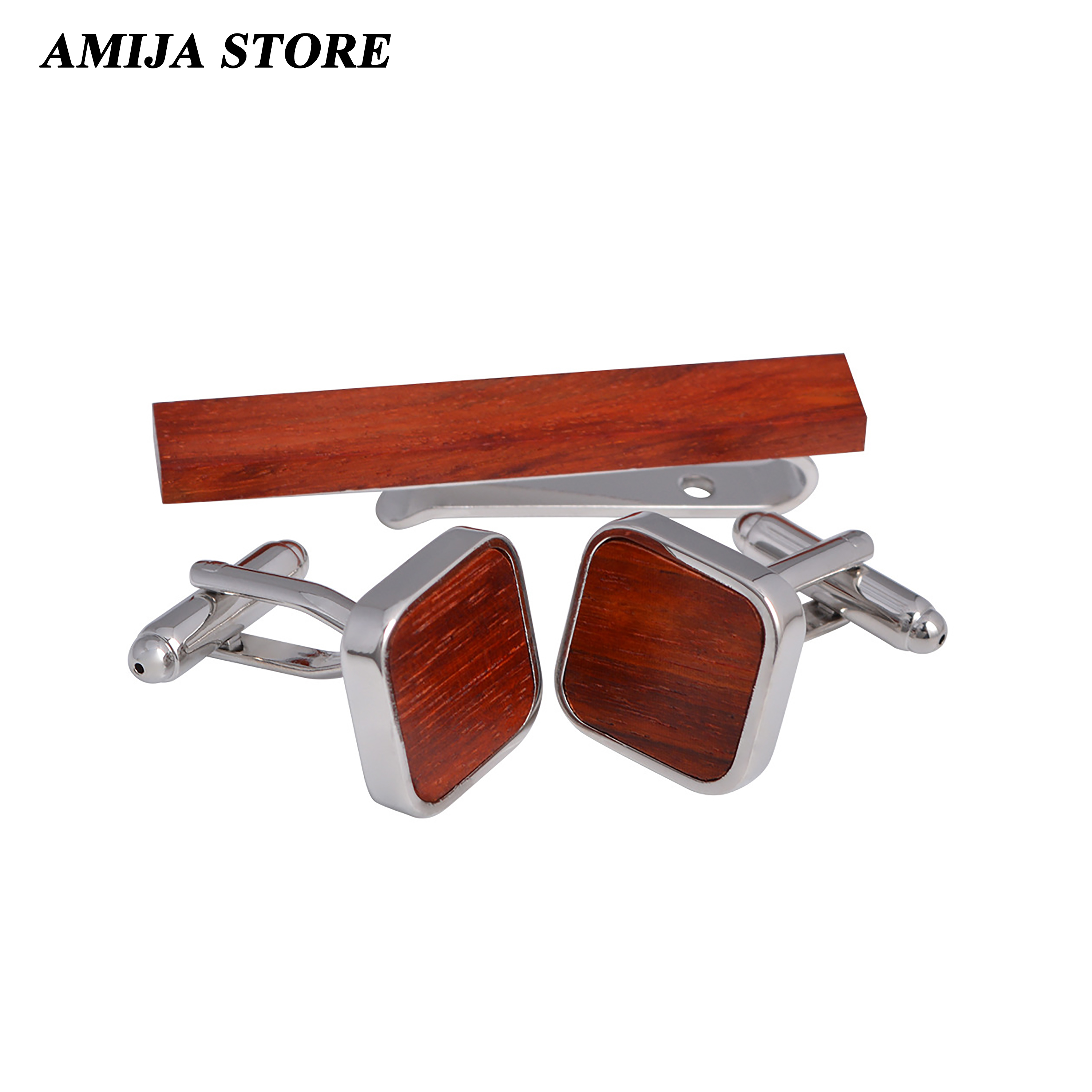 High Quality Wooden Cufflinks  - Tie Bar Set Gift recension och pris