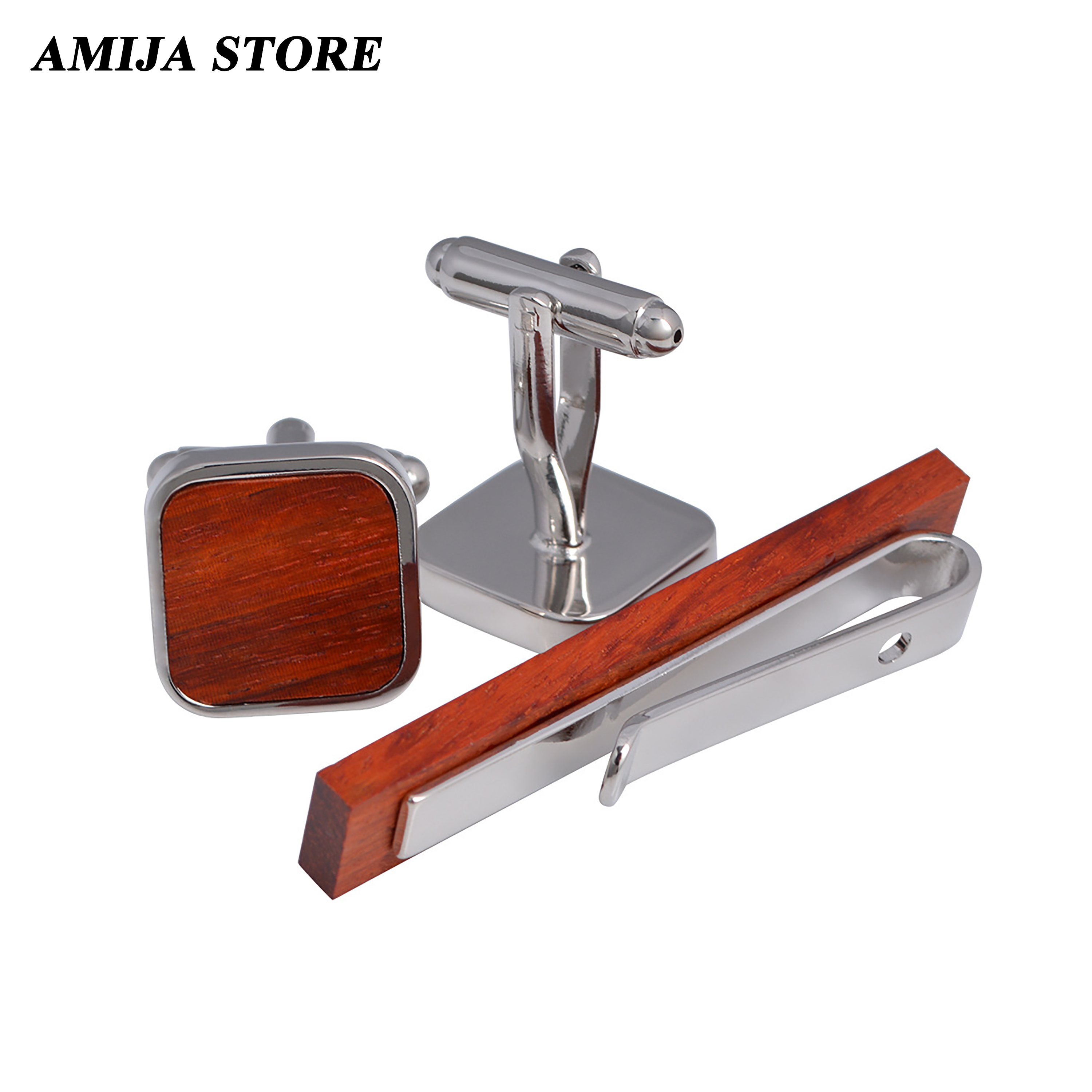 High Quality Wooden Cufflinks  - Tie Bar Set Gift recension och pris