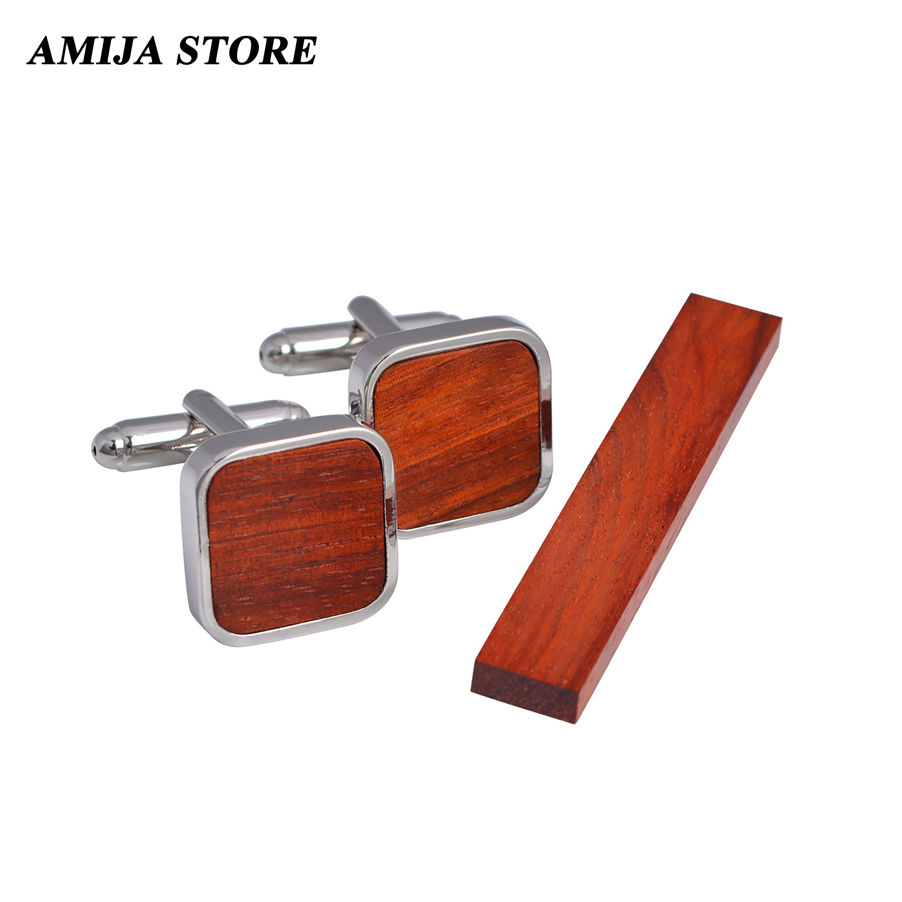 High Quality Wooden Cufflinks  - Tie Bar Set Gift recension och pris