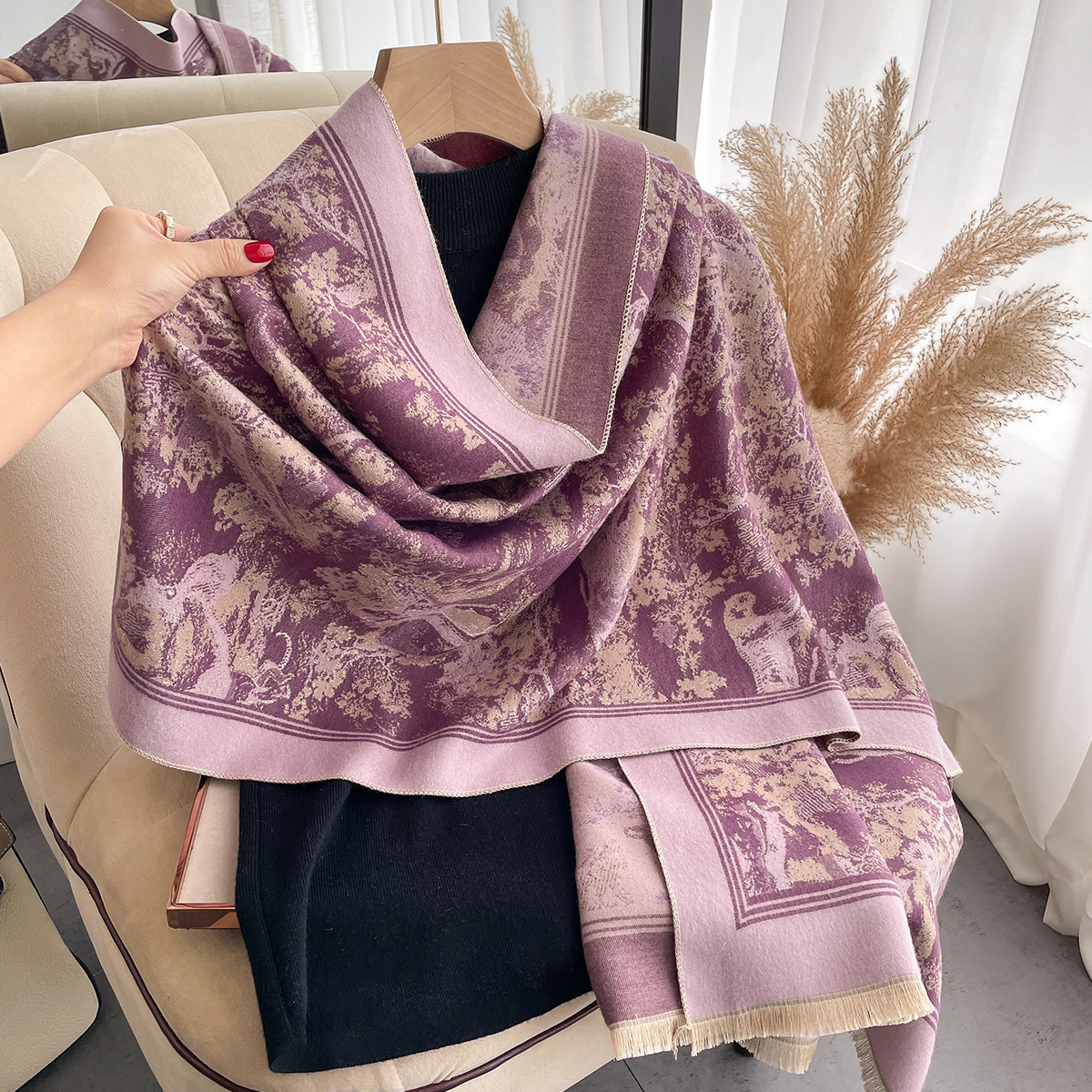Luxury Winter Cashmere Scarf W - Woven Scarf Blanket recension och pris