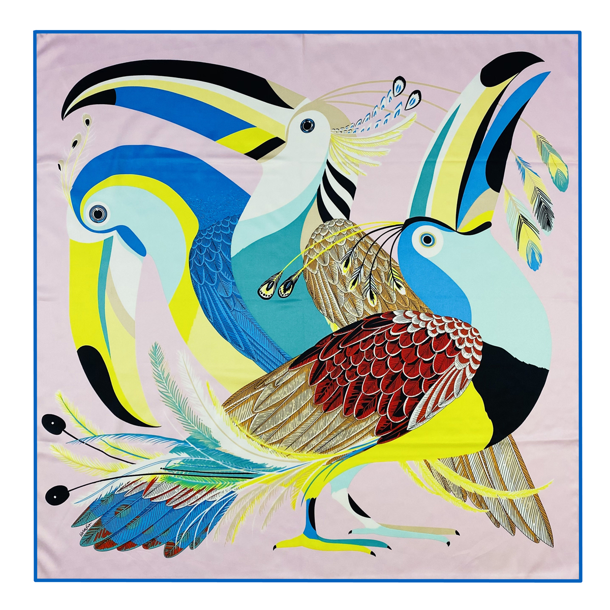 90cm Luxury Parrot Twill Silk  - Scarf Silk Square recension och pris