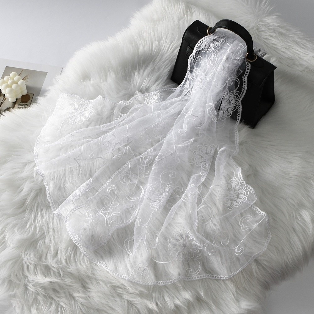 Lace Scarf Embroidered Floral  - Stole Wedding Shawl recension och pris
