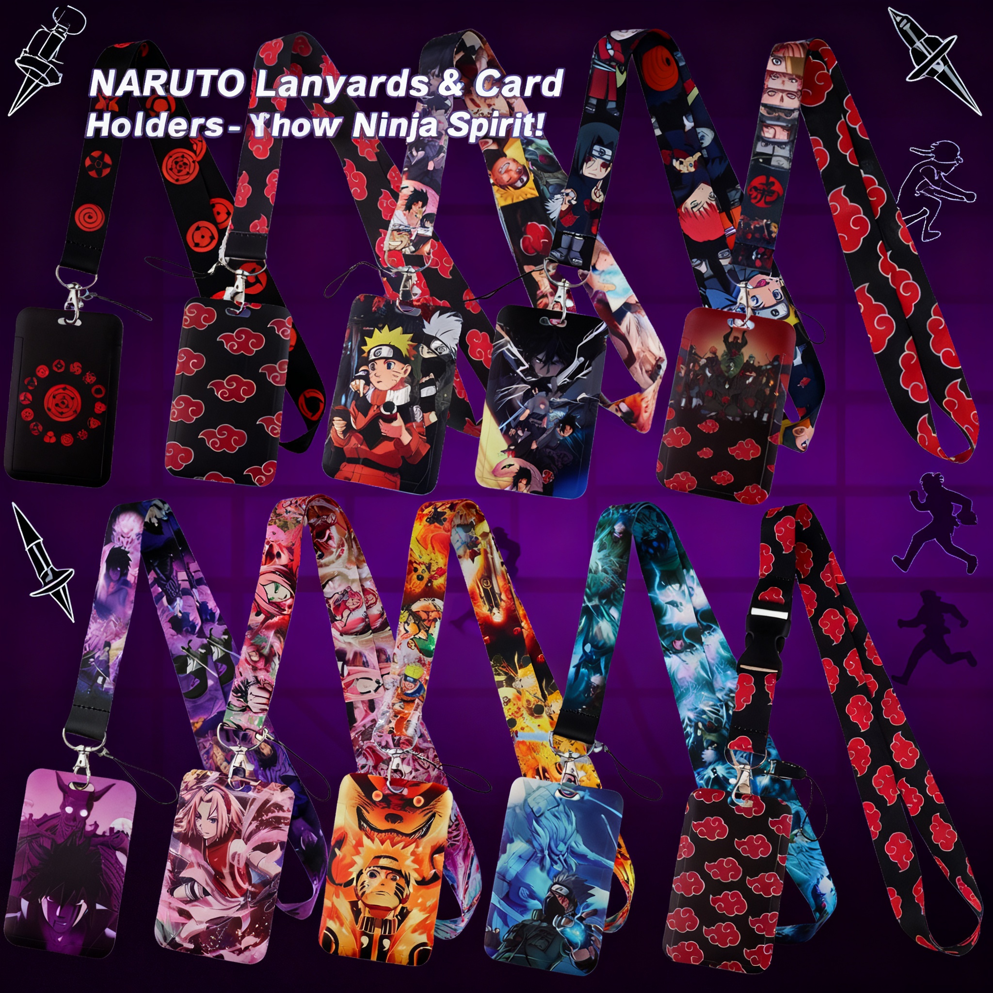 Japanese Anime Red Clouds Busi - Lanyard Badge Holder recension och pris