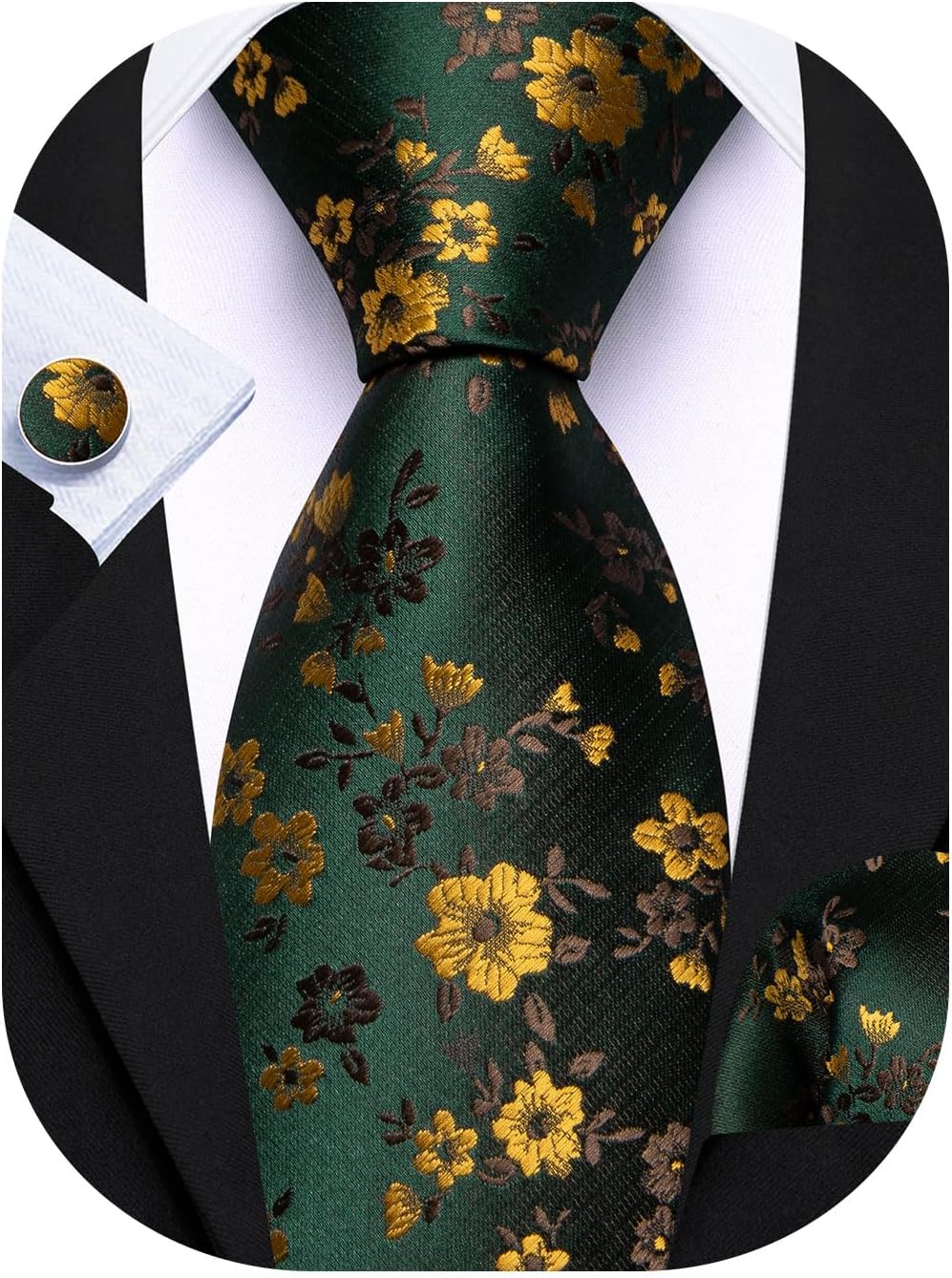 Men's Floral Paisley Silk Tie  - Pocket Square Set recension och pris