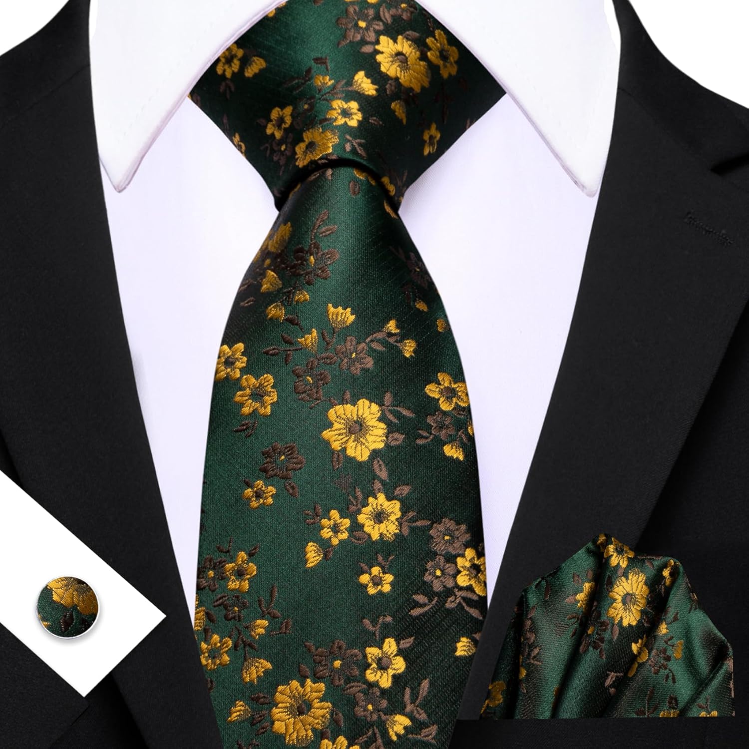 Men's Floral Paisley Silk Tie  - Pocket Square Set recension och pris